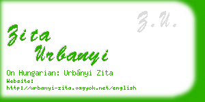 zita urbanyi business card
